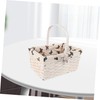 Zerodeko Handmade Rattan Storage Basket Rectangular Woven Flower Bin with
