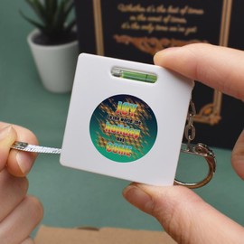 Azeeda 'Holiday Joy Brightens the World' Keyring Tape Measure/Spirit Level Tool (KM00040754)