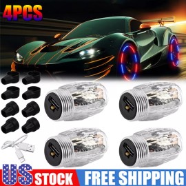 Unbranded 4Pcs Colorful Tire Lights Valve Stem Cap Flashing Car Motorcycle Bike Wheel Lamp