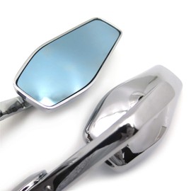 HTTMT MT400-005-CD Chrome Bar End Mirrors Compatible with Suzuki Kawasaki Yamaha Harley Compatible with any 7/8 Inches or 1 Inch diameter Handle
