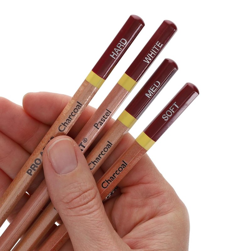Pro Art 3 Degree Pencil Set Charcoal & White 4pc