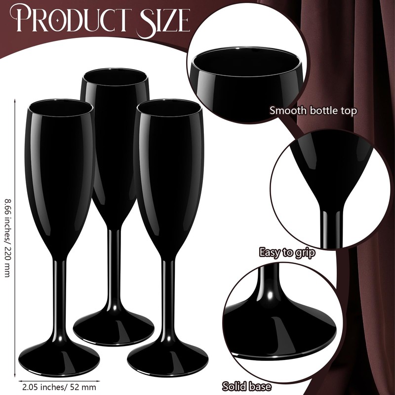 Maxcheck 24 Pcs Champagne Flutes Bulk Acrylic Toasting Drinking Flute