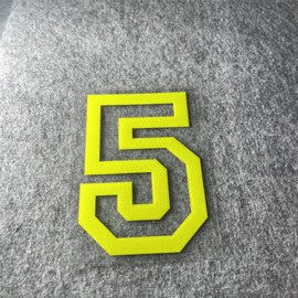 Números arábigos 012345679 - Calcomanías para carrocería de camión y motocross, decoración de motos de cross, color amarillo fluorescente (altura de 10 cm, número 5)
