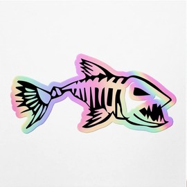Holographic Decal Stickers of Skeleton Fish 1 Premium Waterproof Vinyl Decal Stickers for Laptop Phone Accessory Helmet Car Window Mug Tuber Cup Door Wall Decoration ANDVER352319aHO