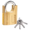 Solid Padlock with 4 Keys Brass Security Lock Home Door