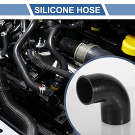 X AUTOHAUX 1 Pcs 80-90mm 3.15"-3.54" ID 120mm 4.72" Length 90 Degrees Black Car Silicone Hose Coolant Hose Universal