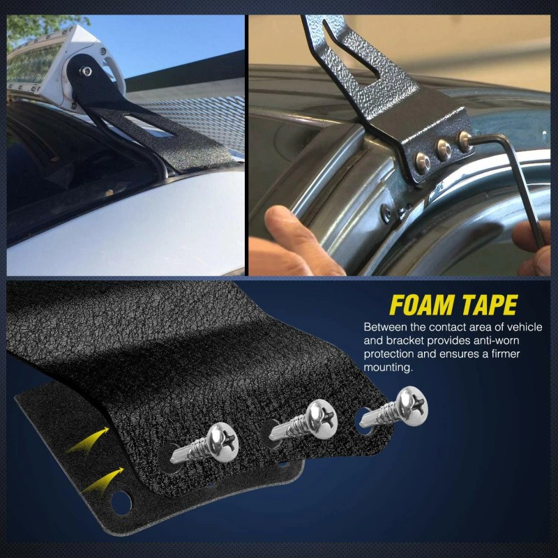 Nilight 2PCS Brackets for 50Inch Curved LED Light Bar fit