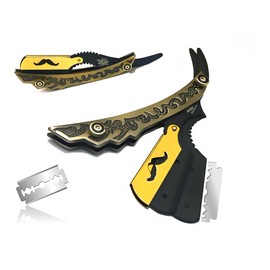 Bronze Gold and Black Handmade Striaght Edge Shaving Barber and Salon Razor - Professional and Personal Use