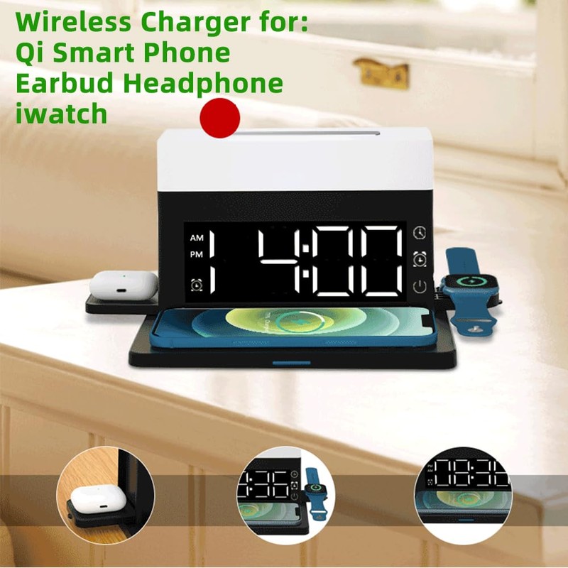 IHAO Multifunctional Alarm Clock White