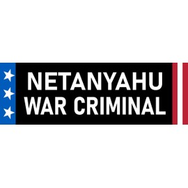 Netanyahu War Criminal Sticker 3x9 Anti Israel Prime Minister Benjamin Netanyahu Bumper Decal