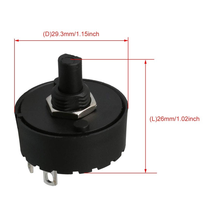 Mxfans 6 Positions 5 Ways Selector Rotary Switch with Knob