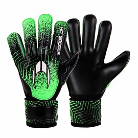 HO Soccer Force Green Unisex Kids' Goalkeeper Gloves, Black/Green, Size 5