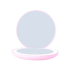 LED Lighted Travel Makeup Mirror Foldable Dual Sided Vanity Mirror with Lights Portable Handheld Magnification Pocket Mirrors