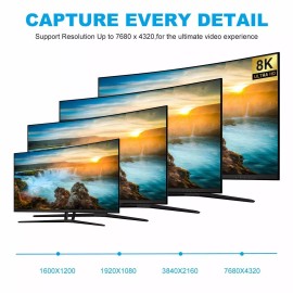 yellowprice HDMI 2.1 Cable [8K, 4K, HDCP 2.2, HDR, ARC, 48Gbps] with Braided Cord, 1.5 Feet