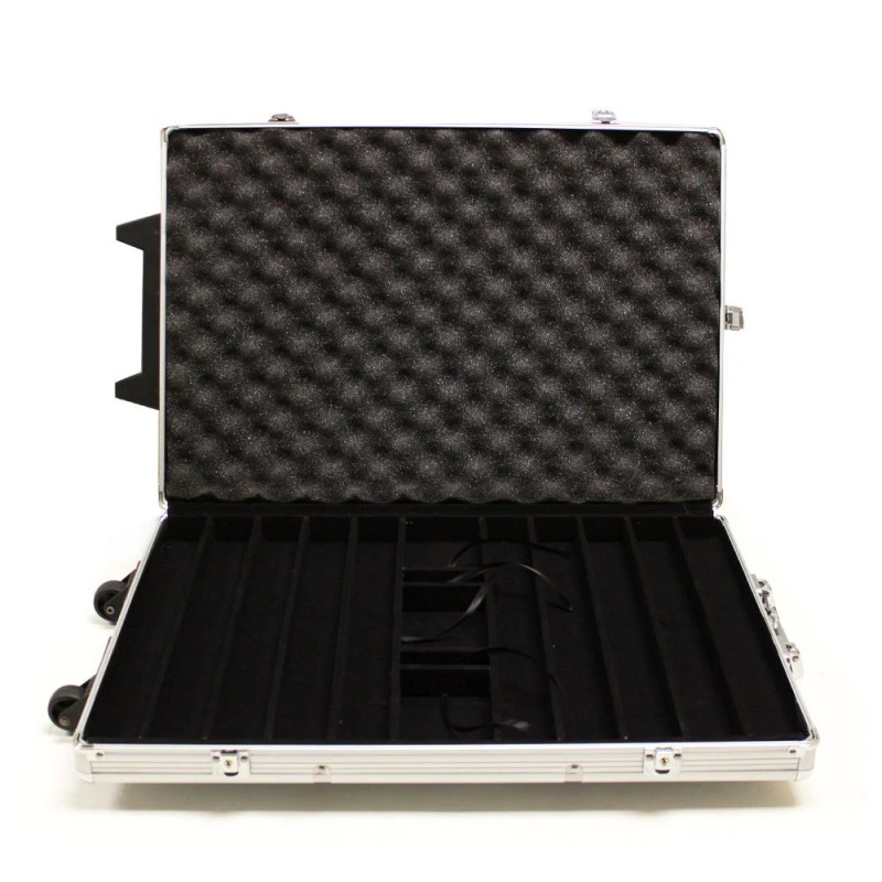 1000 Count Rolling Aluminum Poker Chips Set Storage Case New