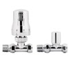 iBathUK Eco Thermostatic Radiator Valve (TRV) and Lockshield Valve,Solid Brass,Straight