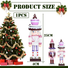 25cm Wooden Pink Nutcracker Soldier Christmas Nutcracker Figures Ornaments,Nutcracker Christmas Decorations,Nutcracker Gifts Nutcracker Soldier Puppet Doll for Tree Tradition Xmas Present Indoor Decor