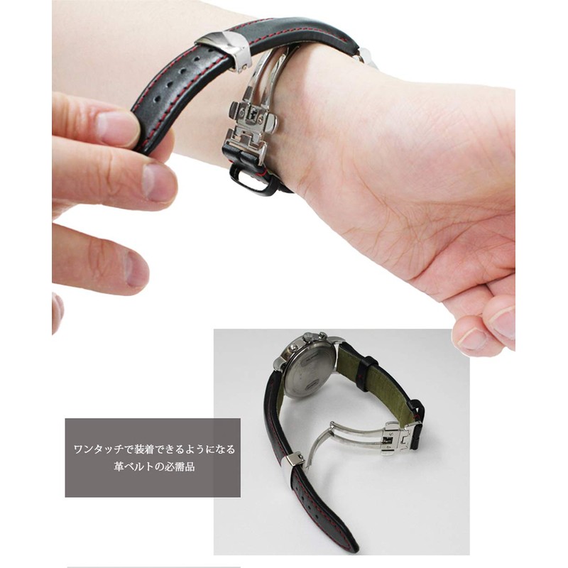 Bambi ZS0008U Leather Buckle, D-Buckle, Thick, Silver, 0.9 inches (22