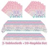 GHKJOK 2 Pack Mermaid Scale Tablecloths with 20 Napkins –