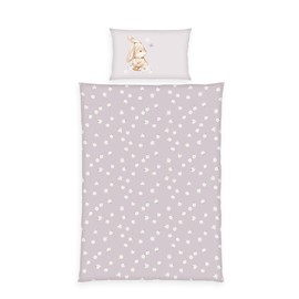 Herding Babybest Flower Bunny Bed Linen, Pillowcase Approx. 40 x 60 cm, Duvet Cover Approx. 100 x 135 cm, with Button Placket and Envelope Closure, 100% Cotton, Flannel, Purple