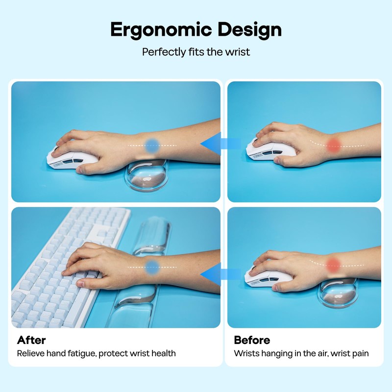 EPOMAKER CloudGel Wrist Rest for Keyboard and Mouse, 2 Pieces