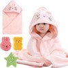 Baby Bath Towels with 3 Bath Sponges, Soft Baby Bath
