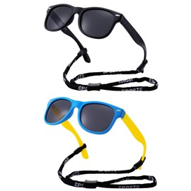 DYSAKER Kids Sunglasses, Polarized Toddler Sunglasses TPEE Rubber Flexible Frame for Boys Girls Age 4-12, UV Protection