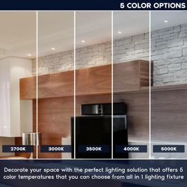 LUXRITE 2 Inch Square LED Recessed Lighting with Junction Box, 15W, 5 Color Selectable 2700K-5000K, CRI 90, 1000 Lumens, 60° Spotlight, Small Dimmable Downlight, Wet Rated, IC Rated