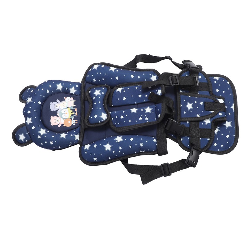 Toddler Car Seat Insert Bear Pattern Heighten Adjustable Fixing Straps