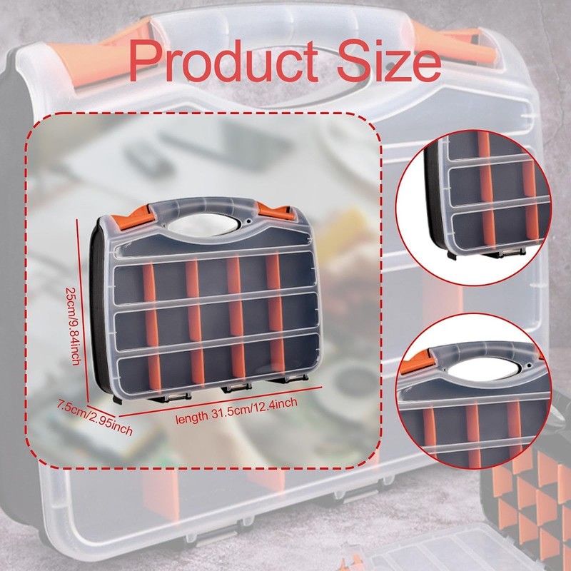Generic Tool Organizer Box Hardware Storage Container with Removable Dividers