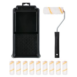 Bates- 4 Inch Paint Roller Kit, 11 pcs, Small Paint Roller Kit, 1x Plastic Paint Tray, 1x Roller Frame & 9X Microfiber Covers