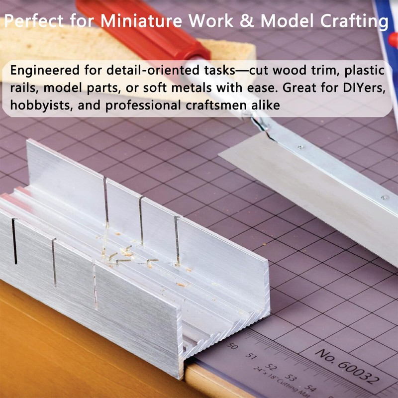 Mini Aluminum Miter Box for Hand Saw 5.3 Inch Precise
