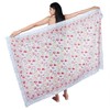 Block Print Sarong Beach Cover Up (Pink Red Wildflowers)