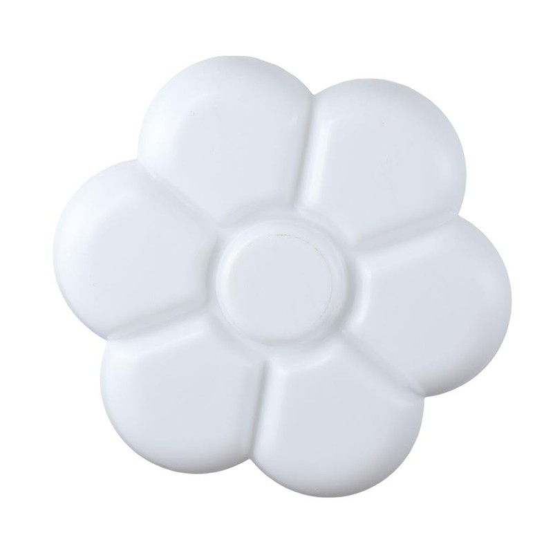 HomeSoGood 7-Well Flower Mixing Imitation Ceramic White Artist Paint Palette