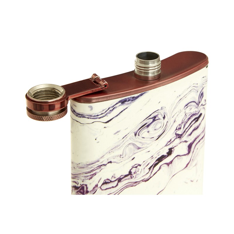 Premier Housewares Hip Flask, Marble Effect, Rose Gold, Stainless-Steel, 3