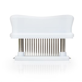 WYZworks 48 Blade Stainless Steel White Mechanical Meat Tenderizer for Jaccarding and Needling Leaner Tough Cuts of Meats