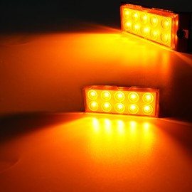 JXOFROAD 4pcs LED Side Marker Lights,12V Amber Square Clearance Lights Waterproof Tail Signal Light for Car Truck RV Pickup Camper