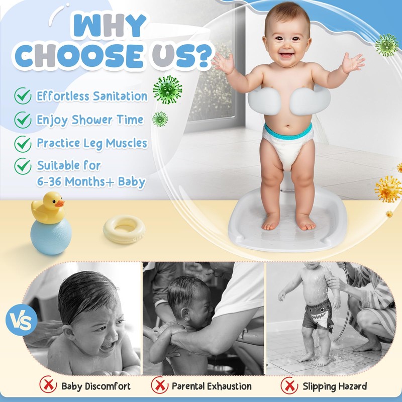 Orzbow Baby Shower Stand, Collapsible Baby Bath Stand with Foldable
