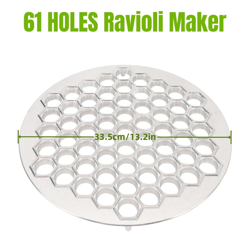 61 Holes Aluminum Alloy Ravioli Maker, Dumpling Mold Press Kitchen