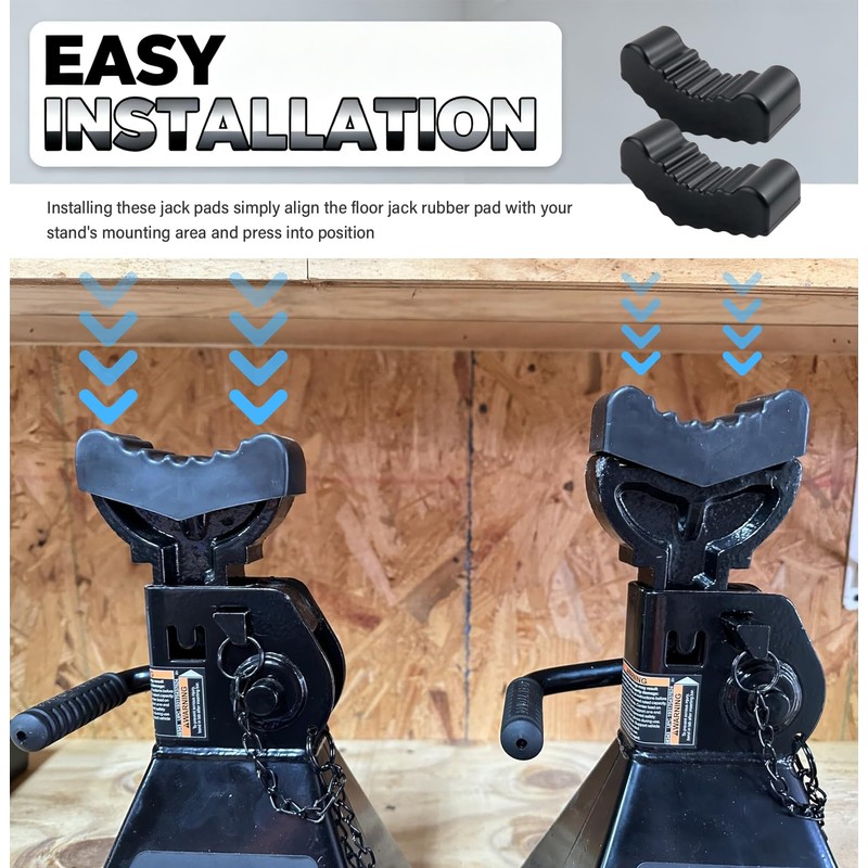 2PCS 3 Ton Car Jack Stand Pads with Serrated Slipless