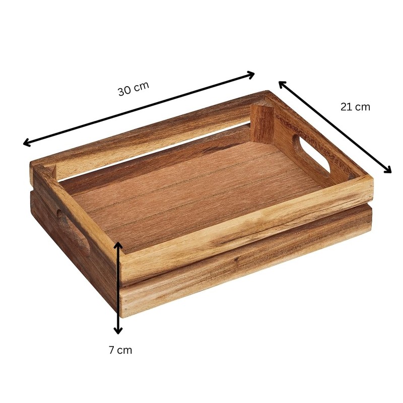 Tala Medium Crate - Plain In Natural Acacia