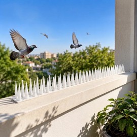 Bird Repellent Spikes for Outdoor Use - Bendable PP Deterrent Strips for Fences, Windows, Roofs & Balconies