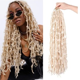 LMZIM 5 Packs 24 Inch Butterfly Crochet Hair for Black Women Faux Locs Pre looped Pre-twisted Braids (24 inch 5 pack, 613)