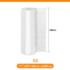 Wevac Lite 2 Pack 28cmx600cm Vacuum Food Bags, Rolls Food Vacuum Sealer Bags Commercial-Grade, Leakproof for Long-Term Food Storage and Sous Vide (Total 12m)