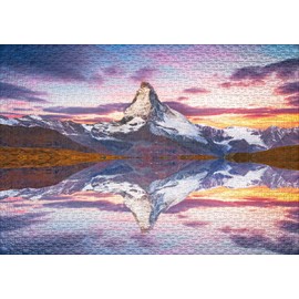 Ulmer Puzzleschmiede - Puzzle "Matterhorn" - Classic 1000 Piece Mountain Puzzle - The Snowy Horu Behind Autumn Trees - Impressive Landscape of the Valley Alps, Zermatt, Switzerland