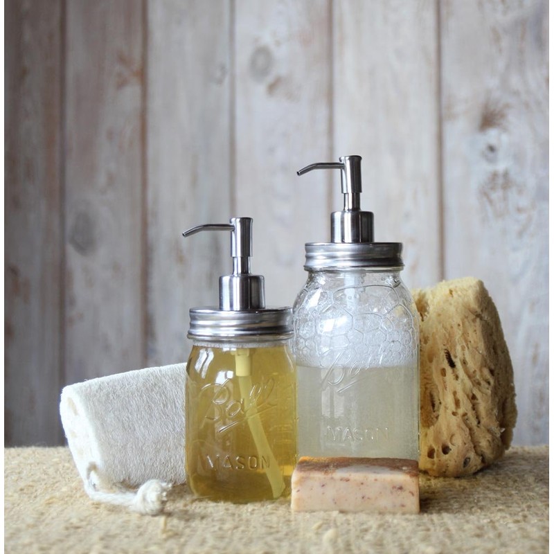 Mason Jar Soap Dispenser - Stainless Steel - Rust-Proof! by