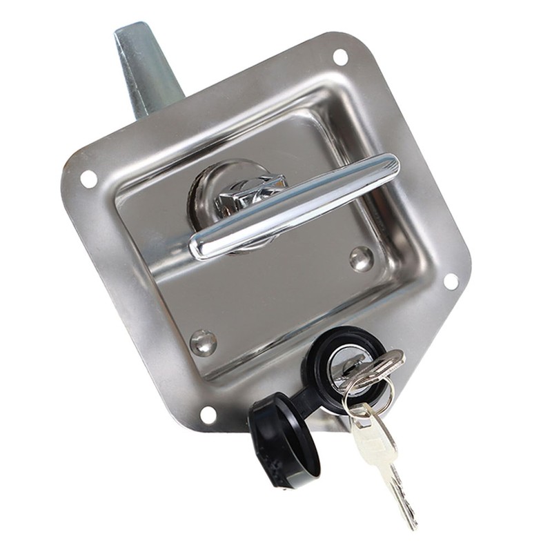TJHSM 2 Trailer Door La-tch Folding T-Handle Lock Stainless Steel