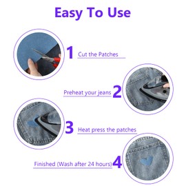 Tyqour 10Pcs Denim Patches for Jeans Iron on Jean Patches Inside & Outside Denim Repair Patches Fabric Patches for Jacket Jeans and Clothing Repair Clothes Patches 4.92" by 11"