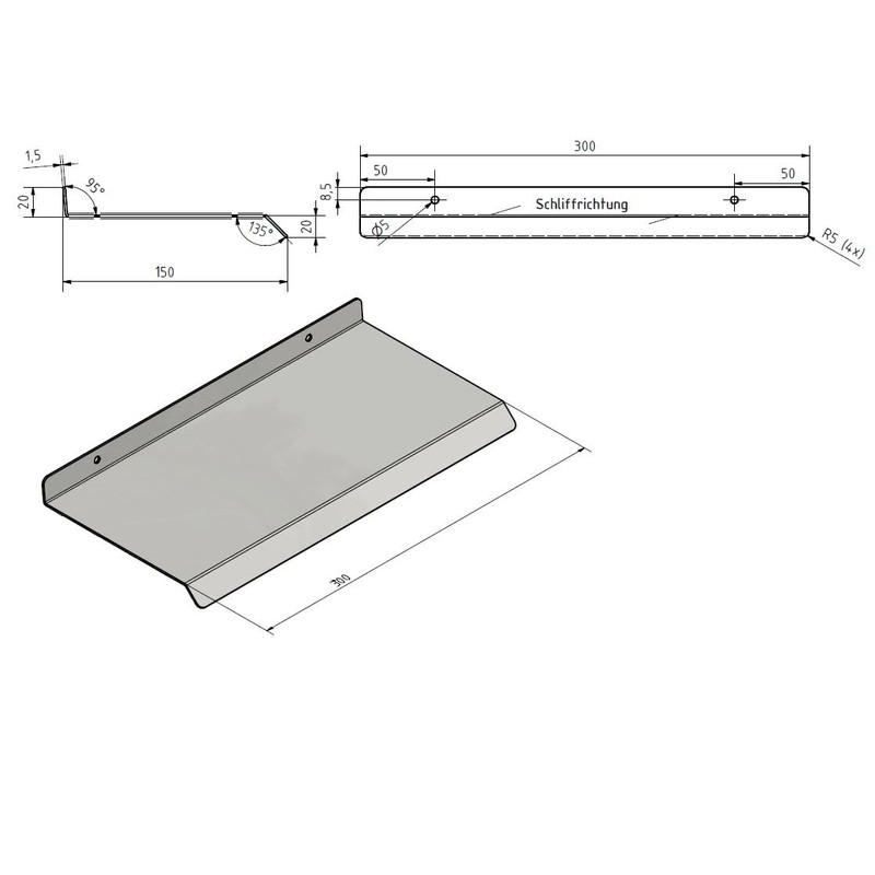Weather Protection Small Pent Roof with Drip Edge Made of