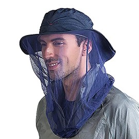 HunterBee Bee Keeper Beekeeping Veil Hat face Covering Costume Fly Hornet Insect Bug Mosquito mesh Cap Blue